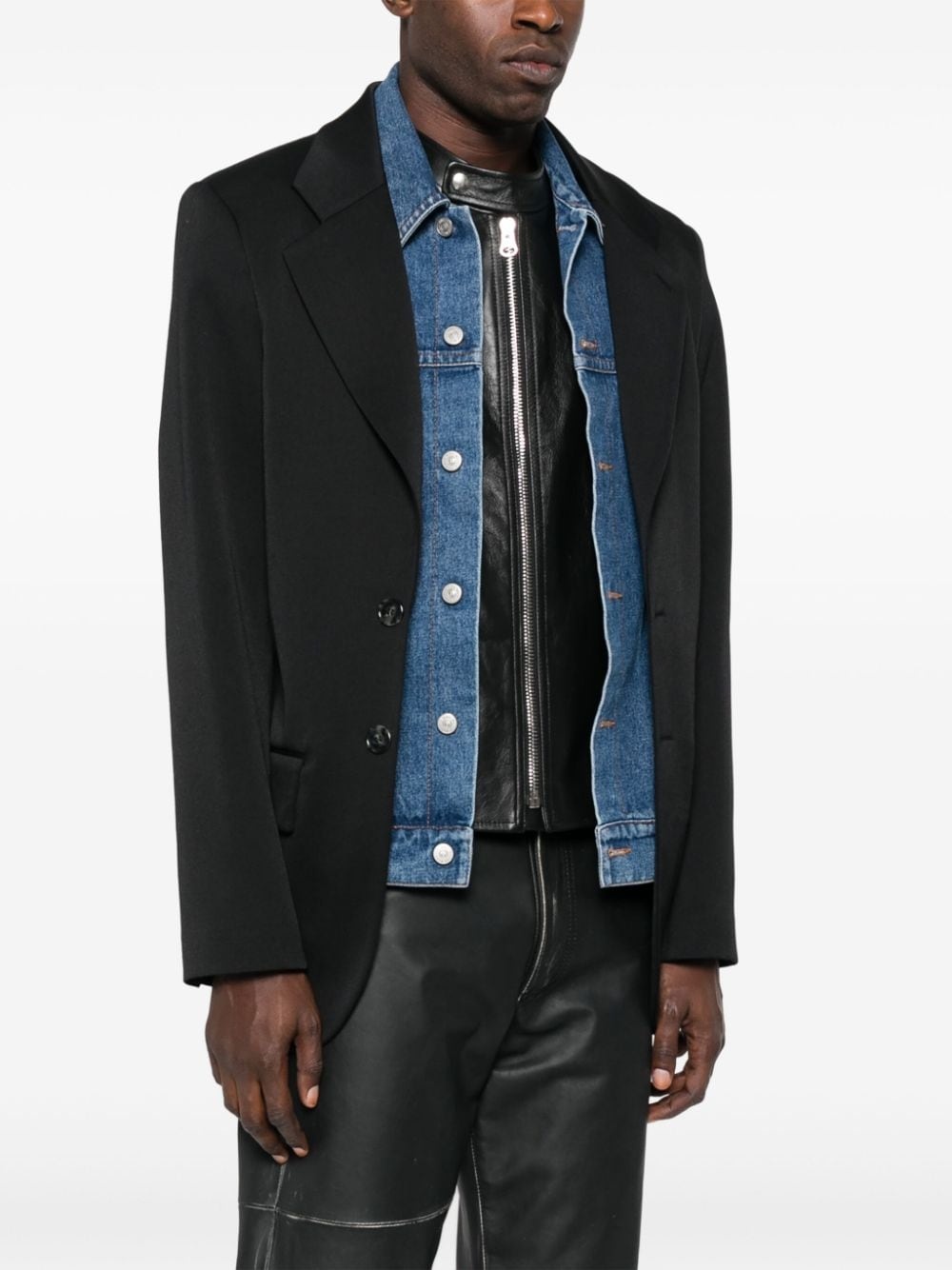 layered single-breasted blazer - 3