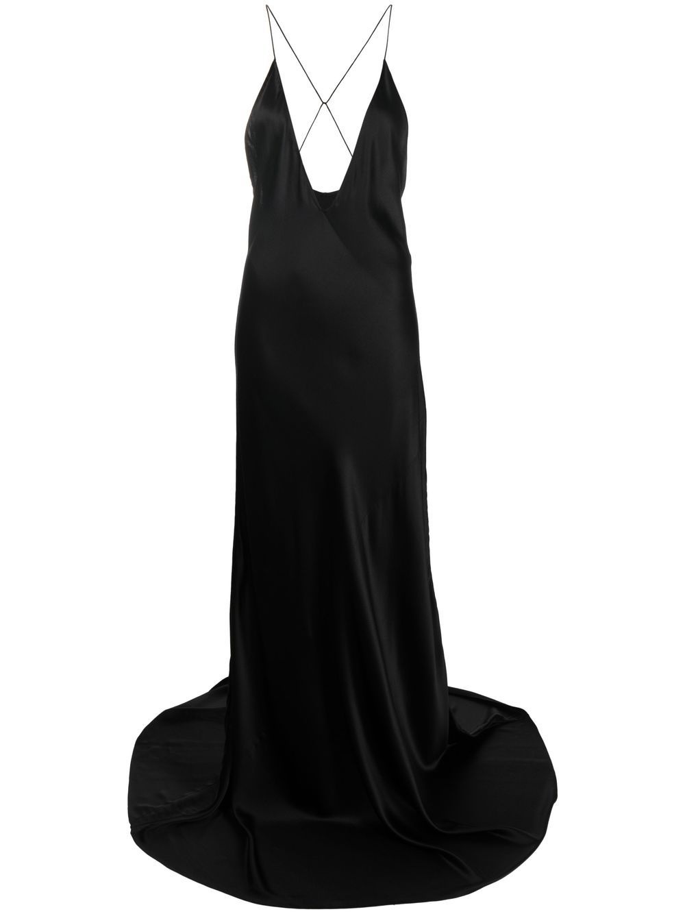 V-neck silk gown - 1