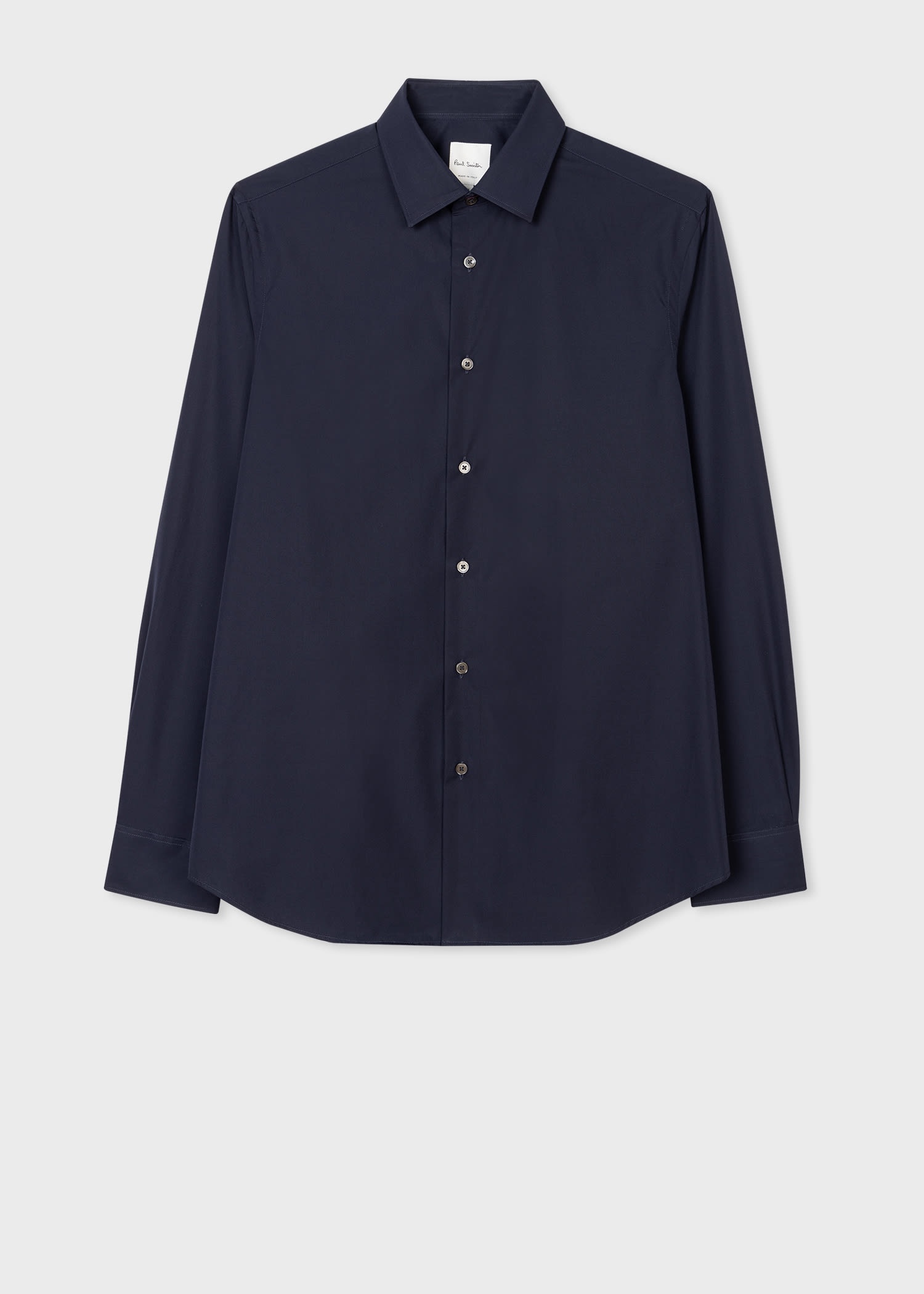 Dark Navy Cotton Poplin Shirt - 1