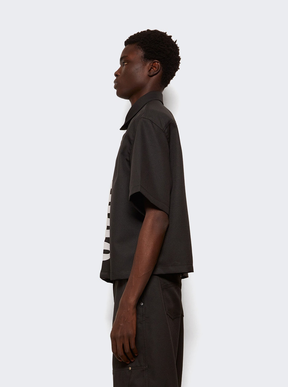 Center Logo Button Up Shirt Black - 3