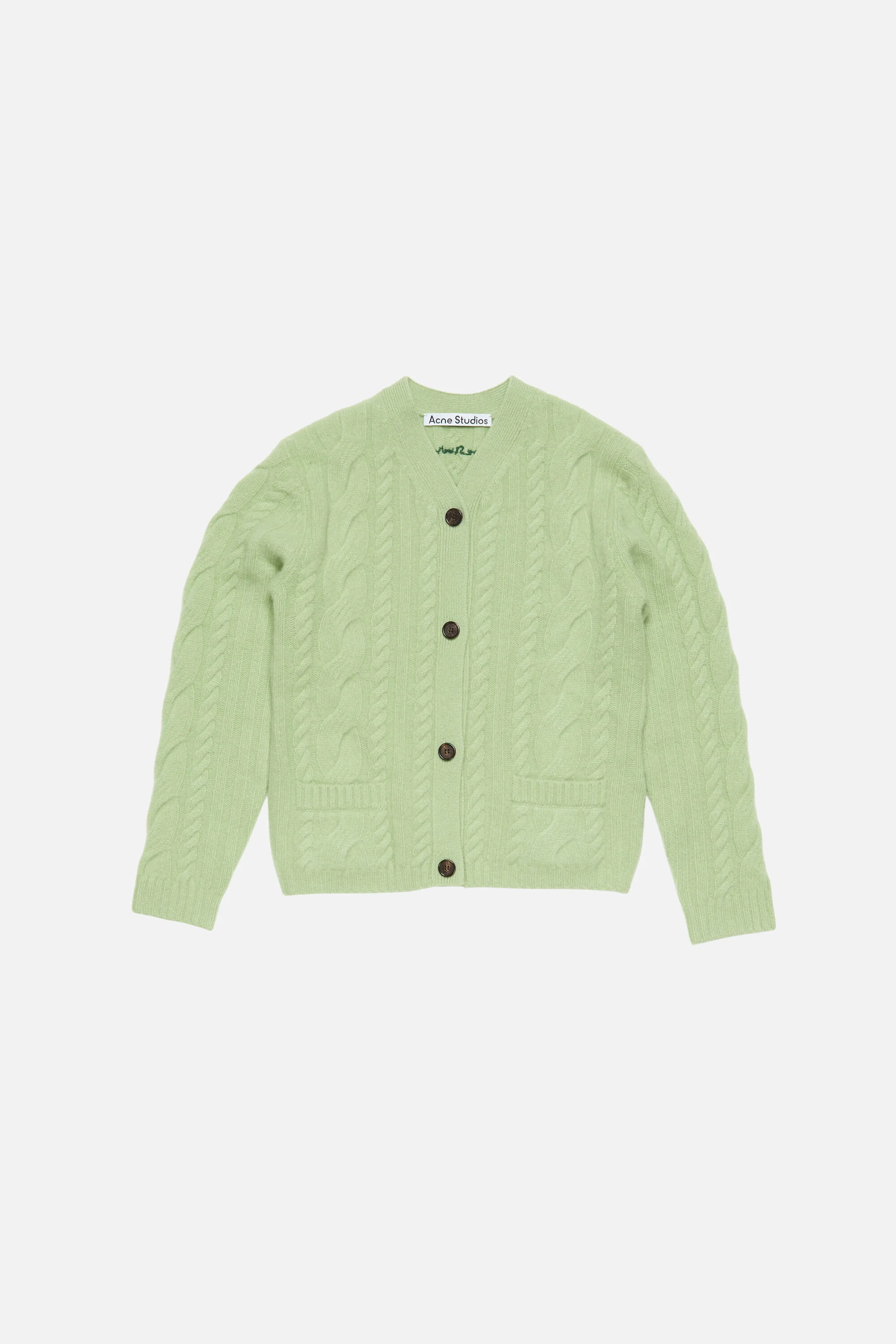 Cashmere Cable-Knit Cardigan - Sage green - 1