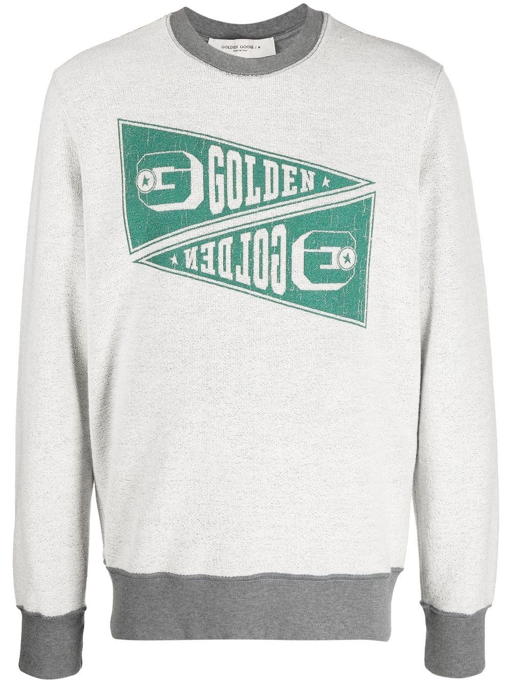 logo-print cotton sweatshirt - 1