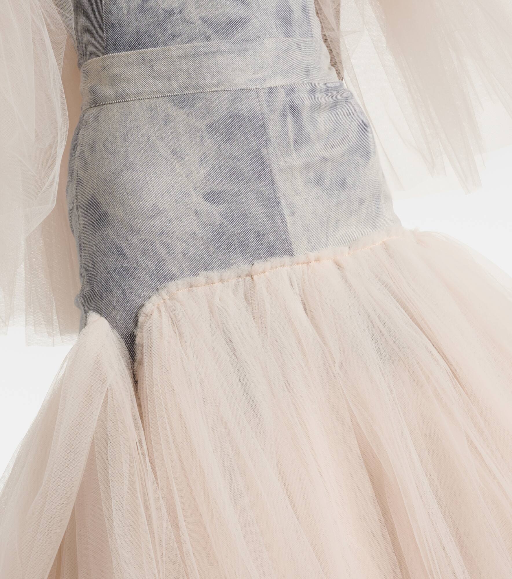 Graceful denim and tulle maxi skirt - 4