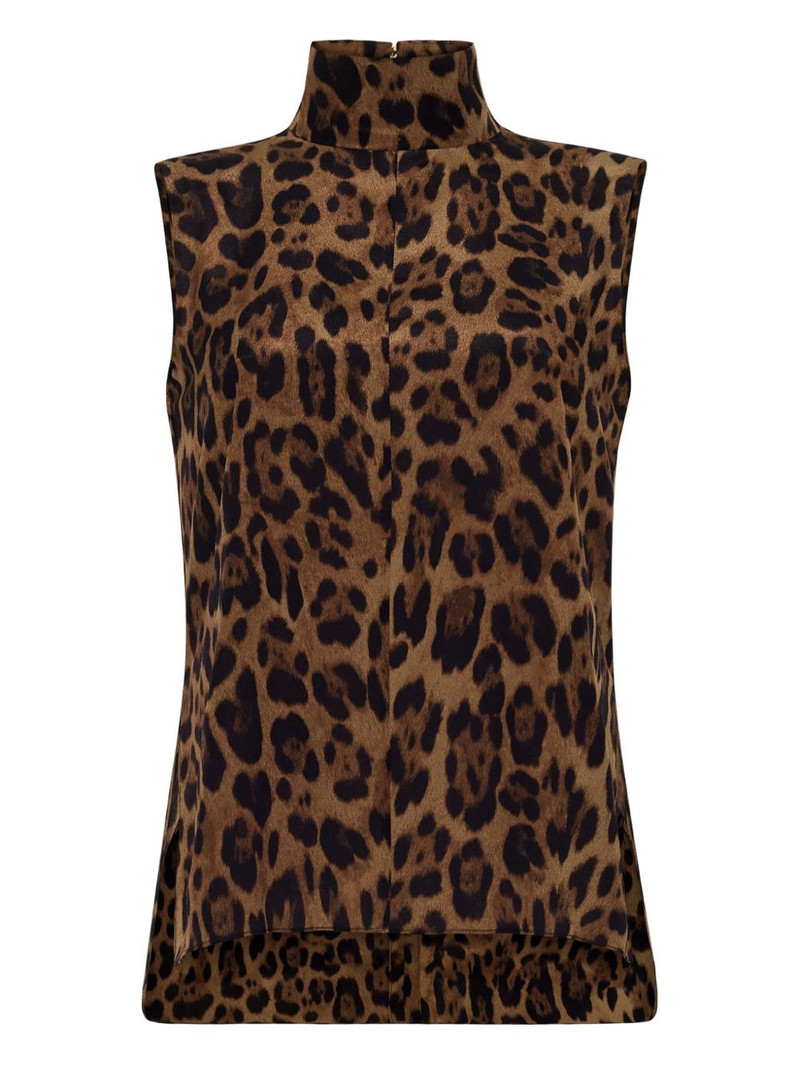 leopard-print high-neck top 1