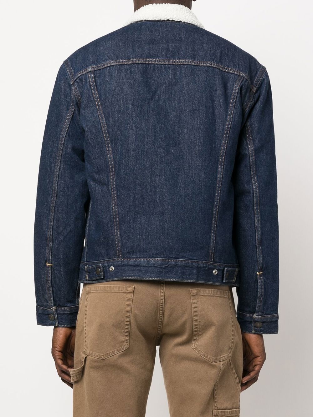 shearling-lined denim jacket - 4