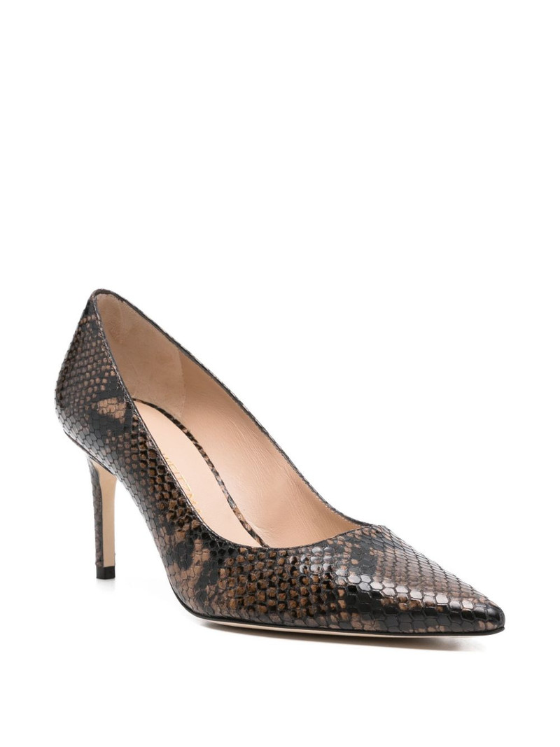 Stuart Weitzman 80mm snakeskin-pattern stiletto heeled pumps outlook