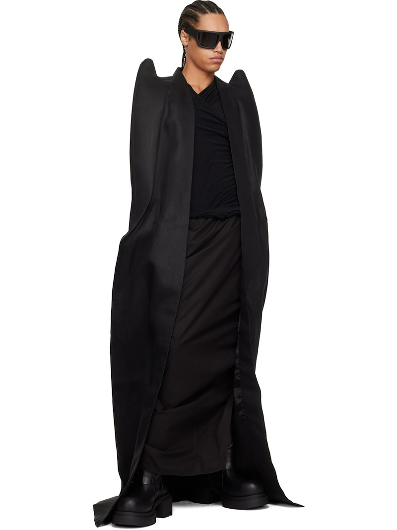 Rick Owens Black Hollywood Cape Coat outlook