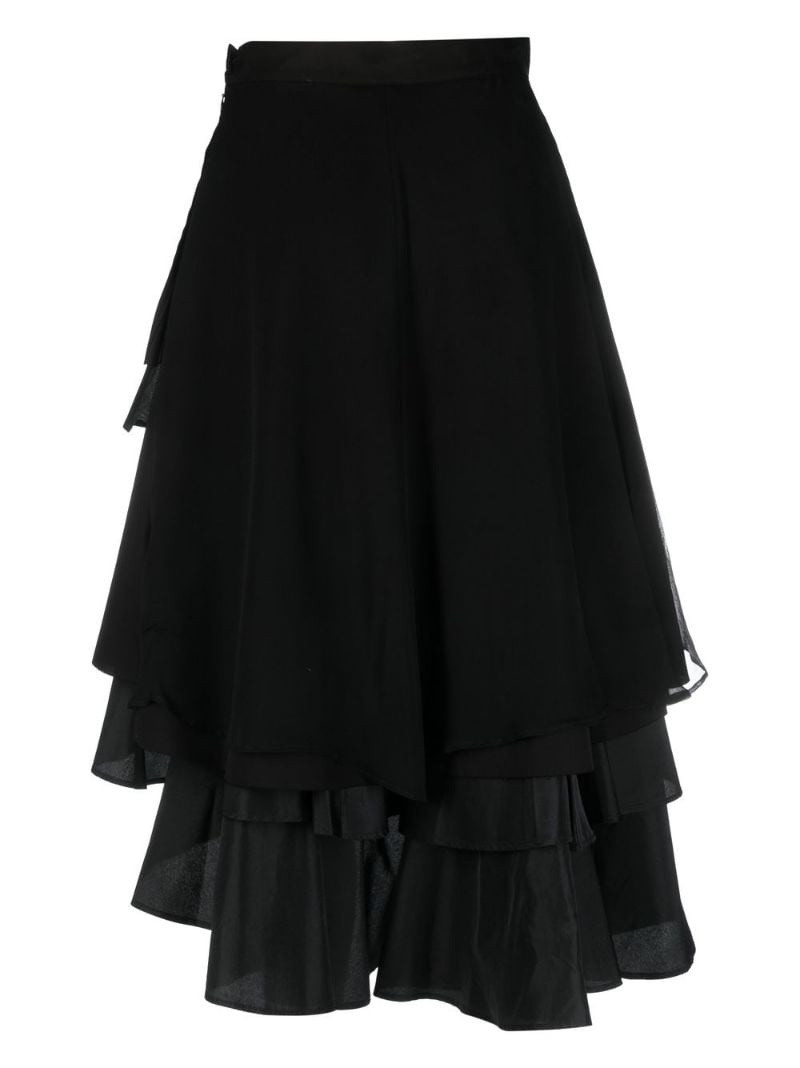 Yohji Yamamoto asymmetric flared-ruffle skirt outlook