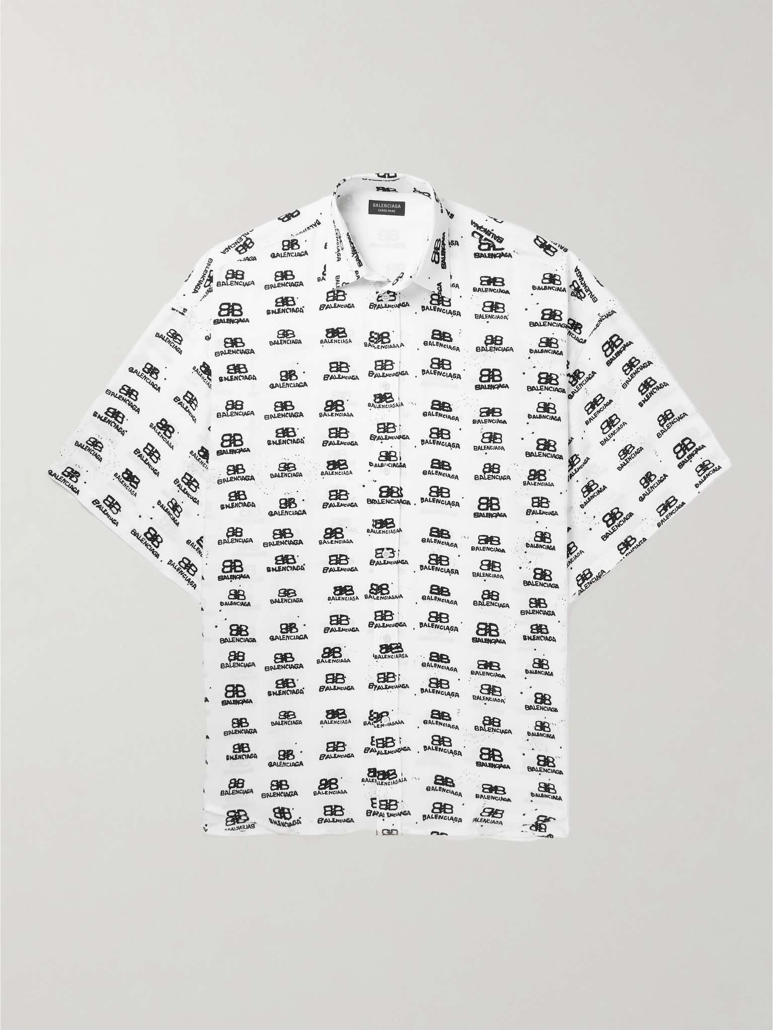 Oversized Logo-Print Crepe Shirt - 1