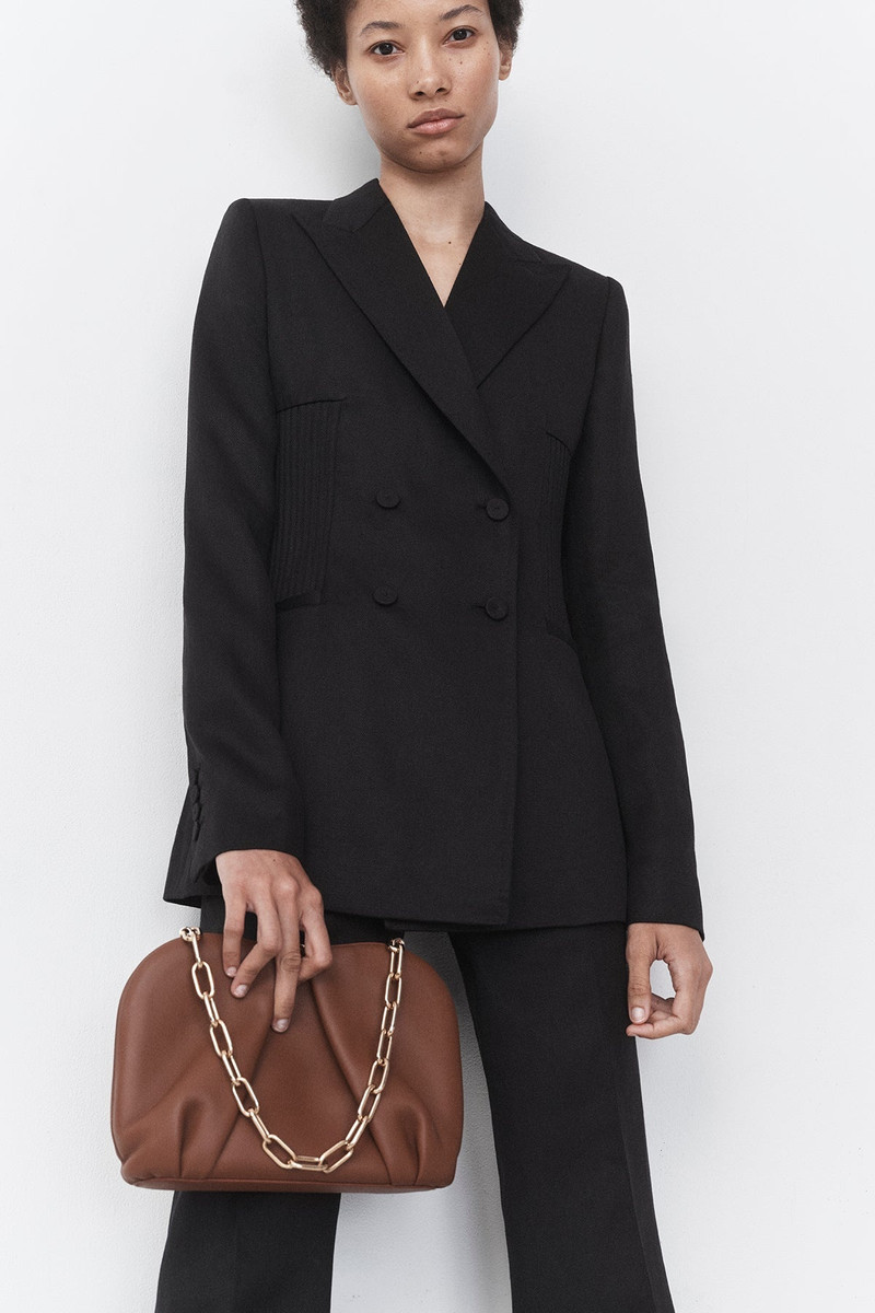 GABRIELA HEARST Rhein Pant in Black Textured Linen outlook