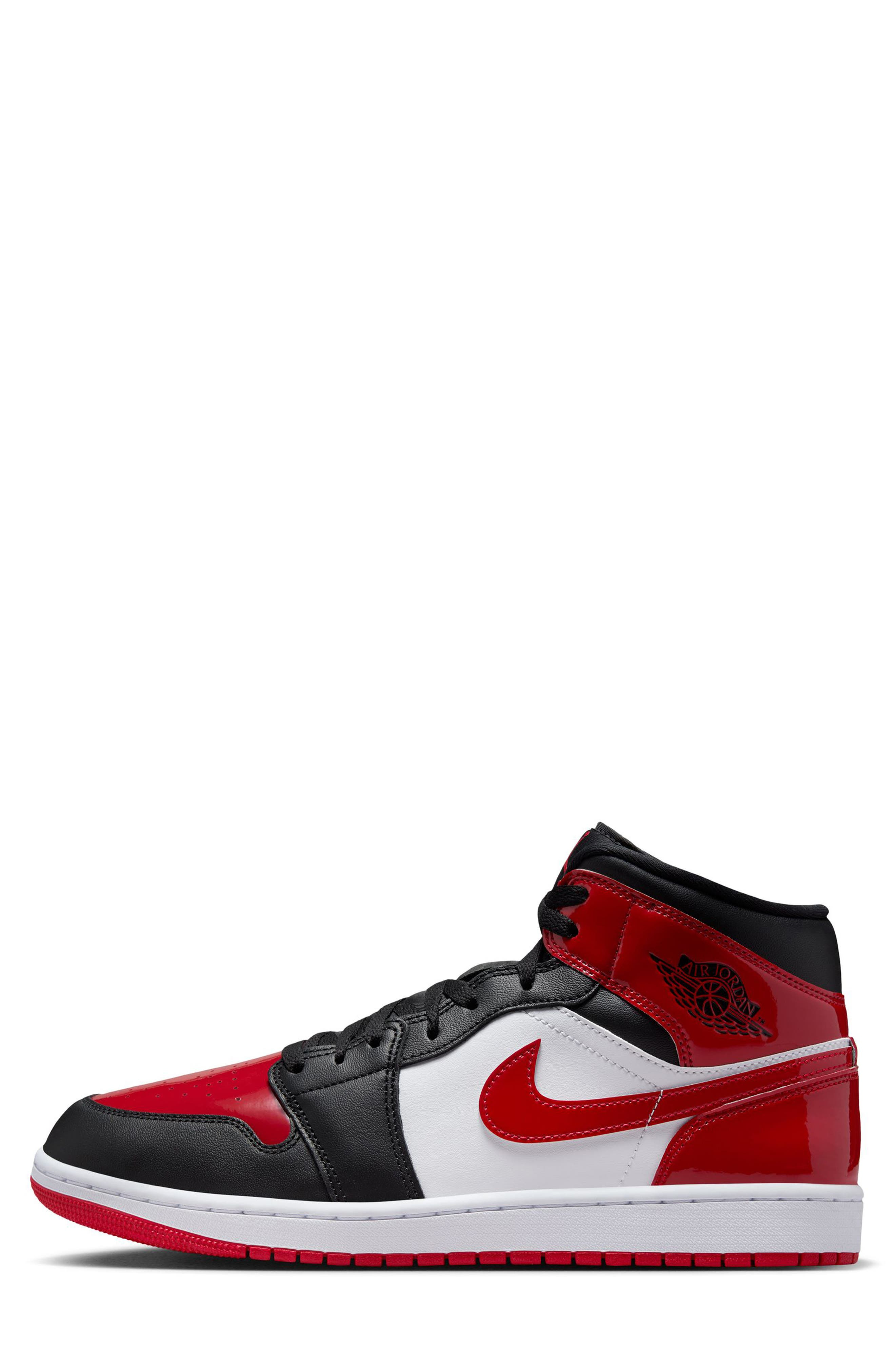 Air Jordan 1 Mid SE Sneaker in Black/Varsity Red at Nordstrom - 2