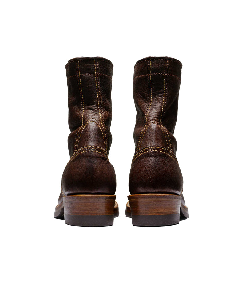 Donkey Puncher Boots 8" Ezo Shika Deerskin Burnt Dark Brown 4