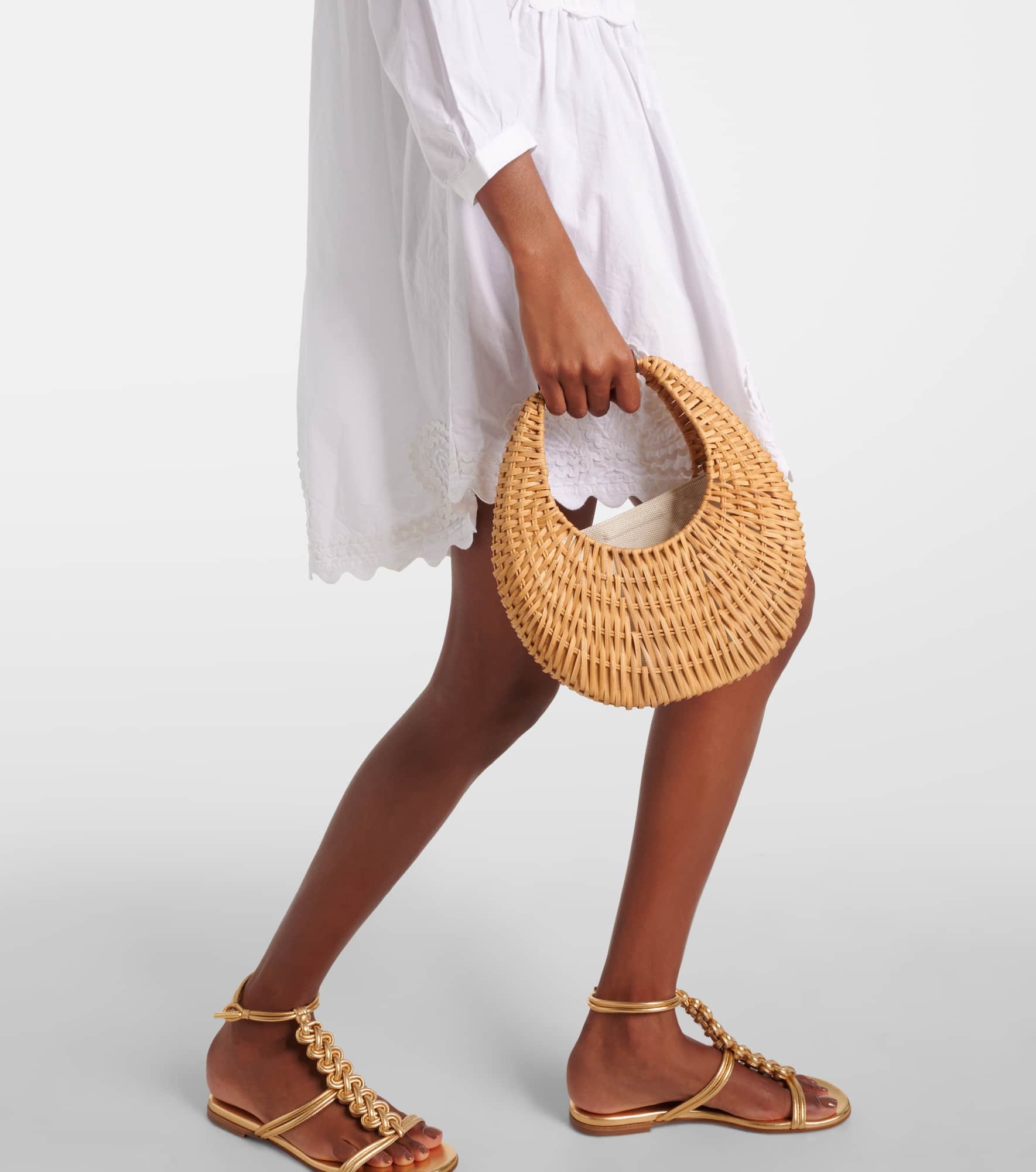 Moon Mini wicker tote bag - 6