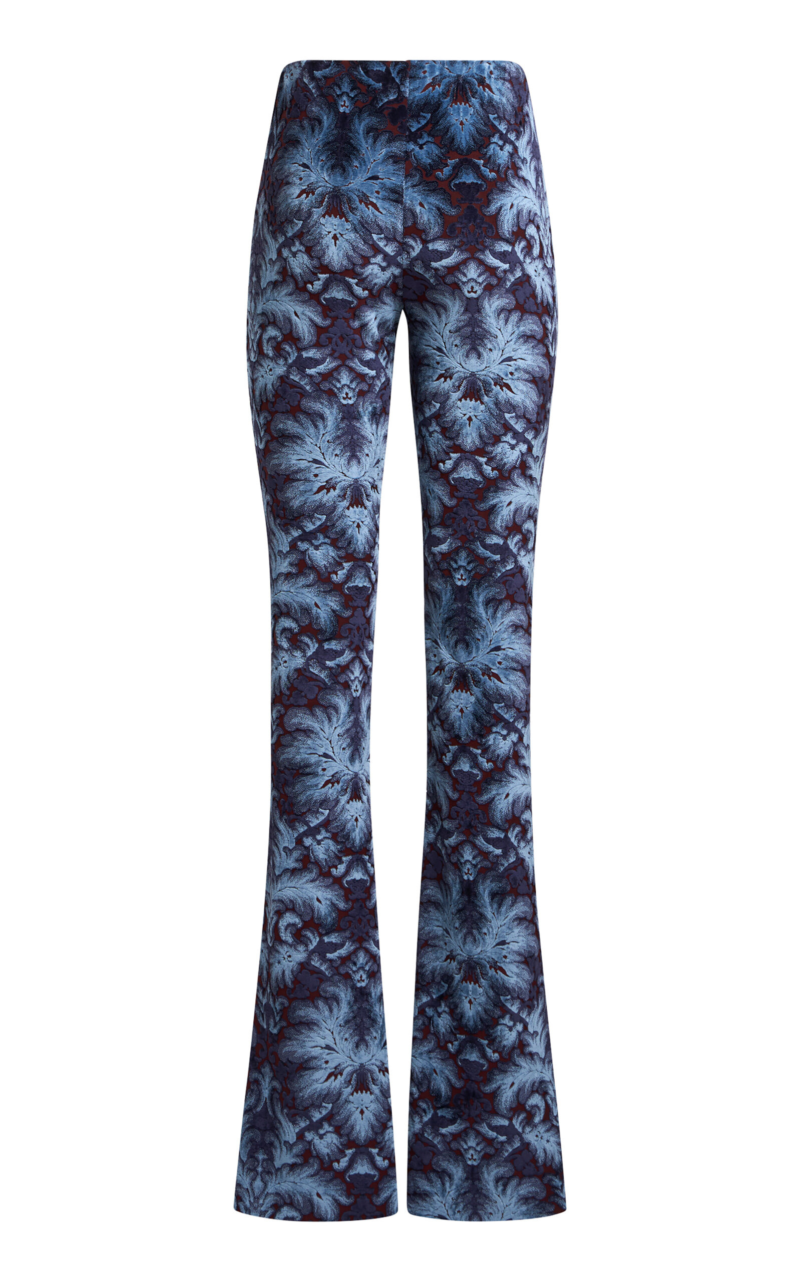 Printed Crepe Flared Pants blue - 5
