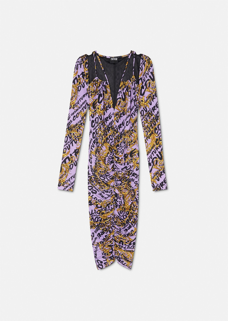 Logo Brush Couture Midi Dress 1