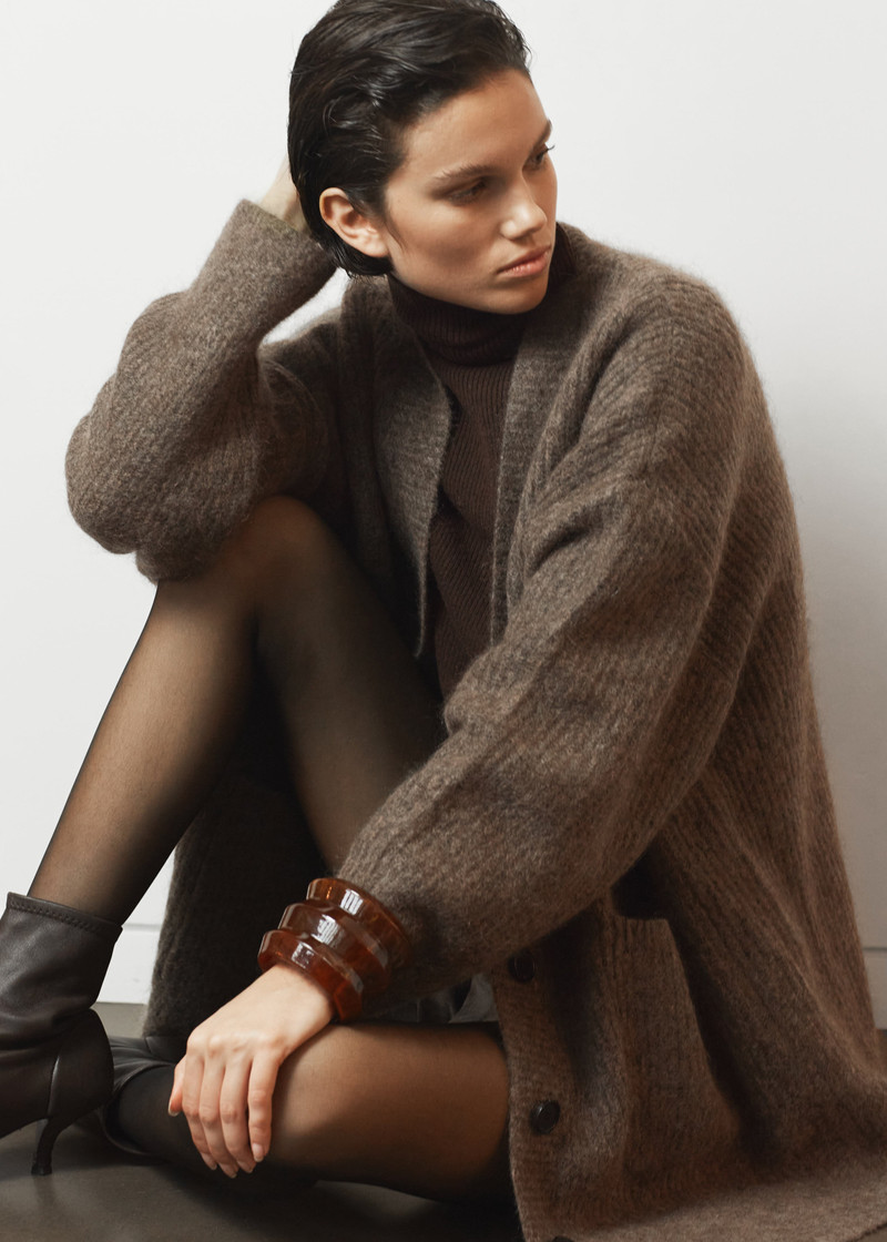 Ruhr Oversized Mohair Cardigan - Brown 7