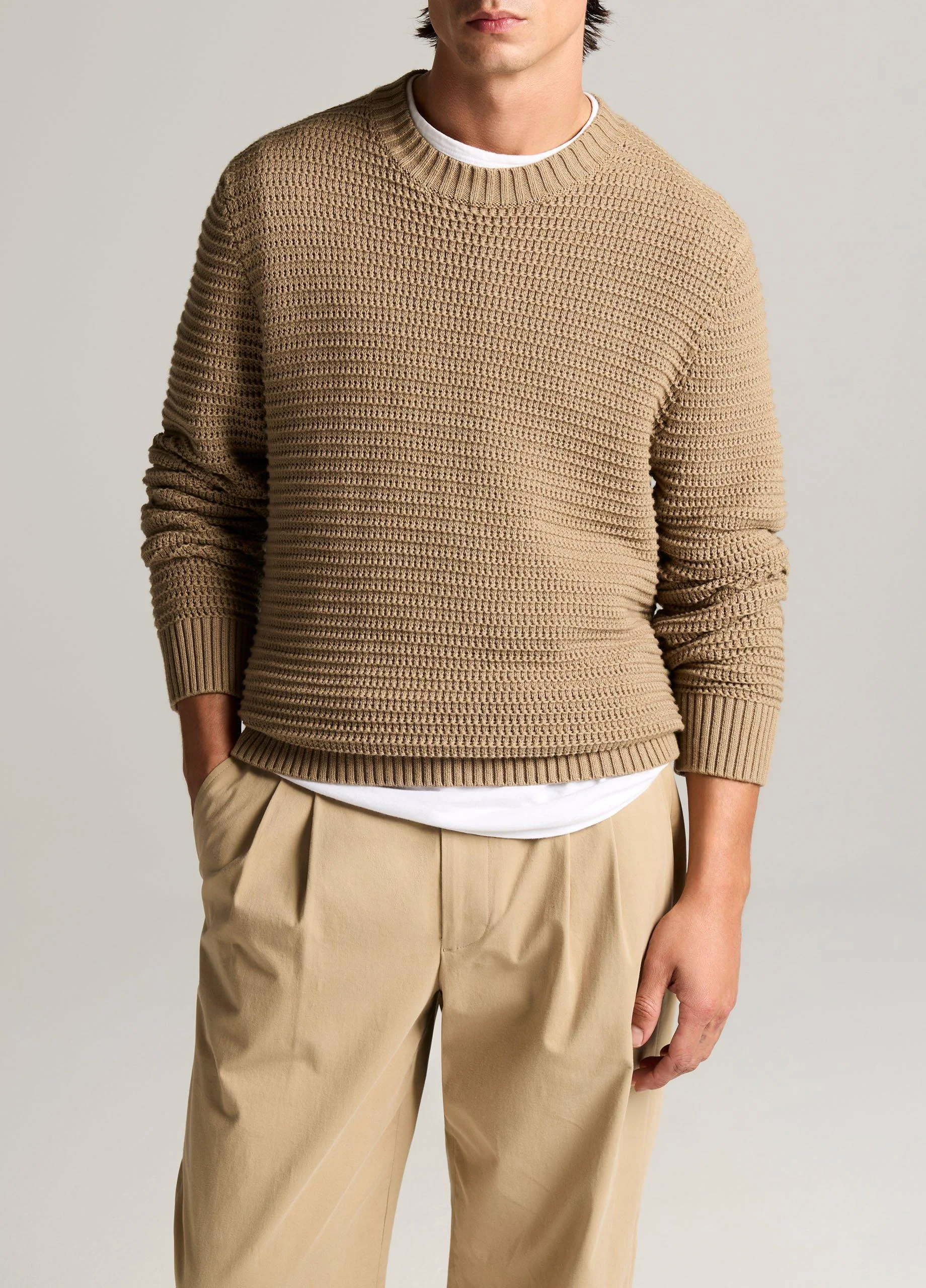 Crafted Texture Cotton-Cashmere Sweater - 1