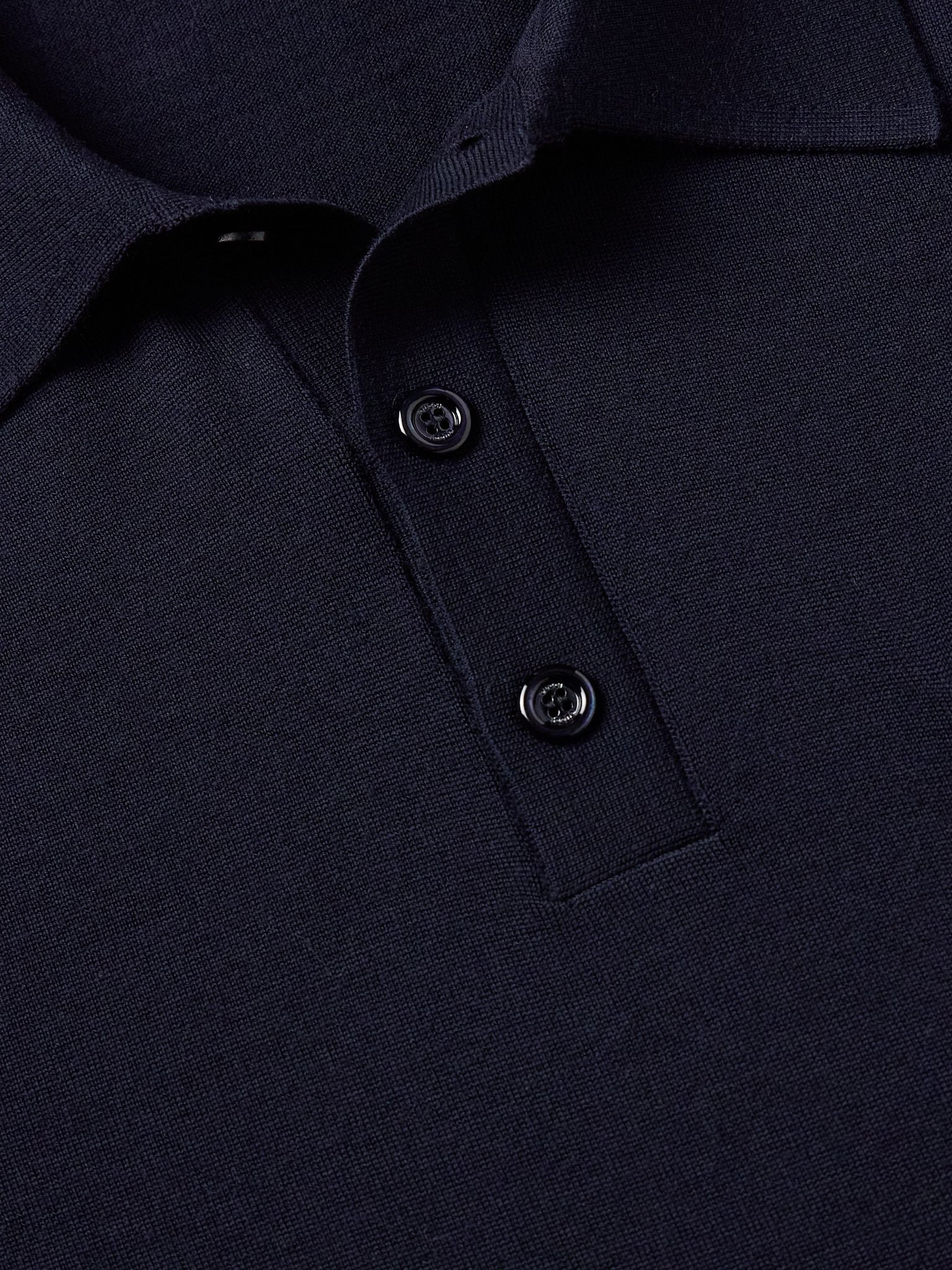 Slim-Fit Wool Polo Shirt Blue - 5