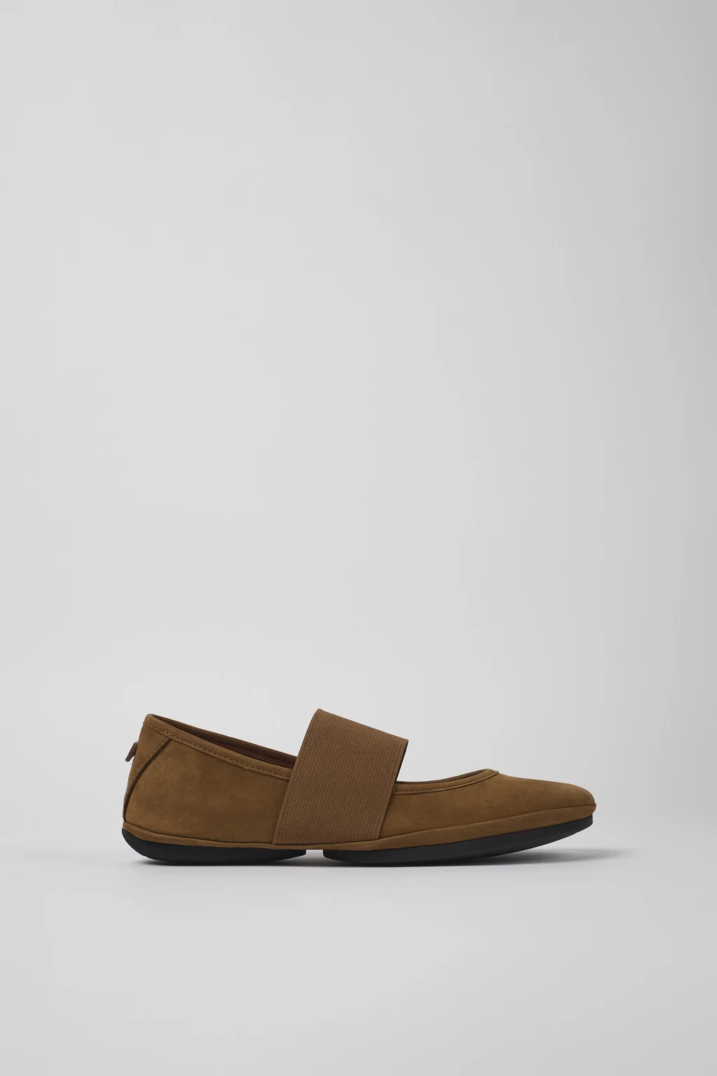 Right Brown Nubuck Ballerina for Women. - 1