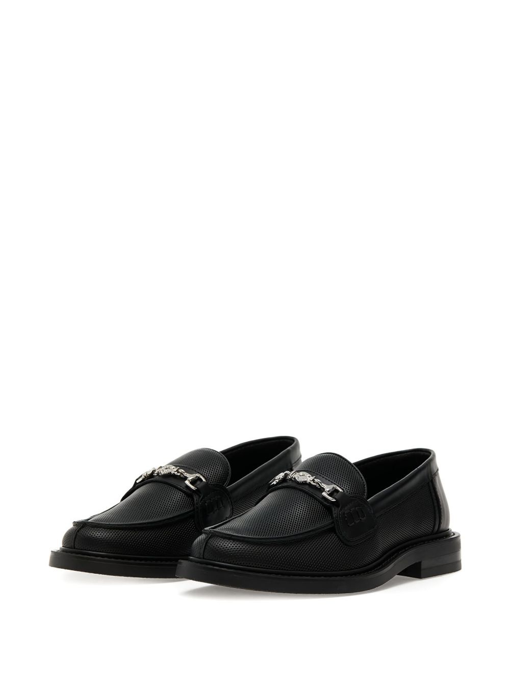 chain-link perforated loafers - 2
