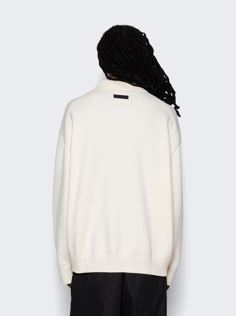 Essentials Knit Polo Sweater Cloud Dancer - 5