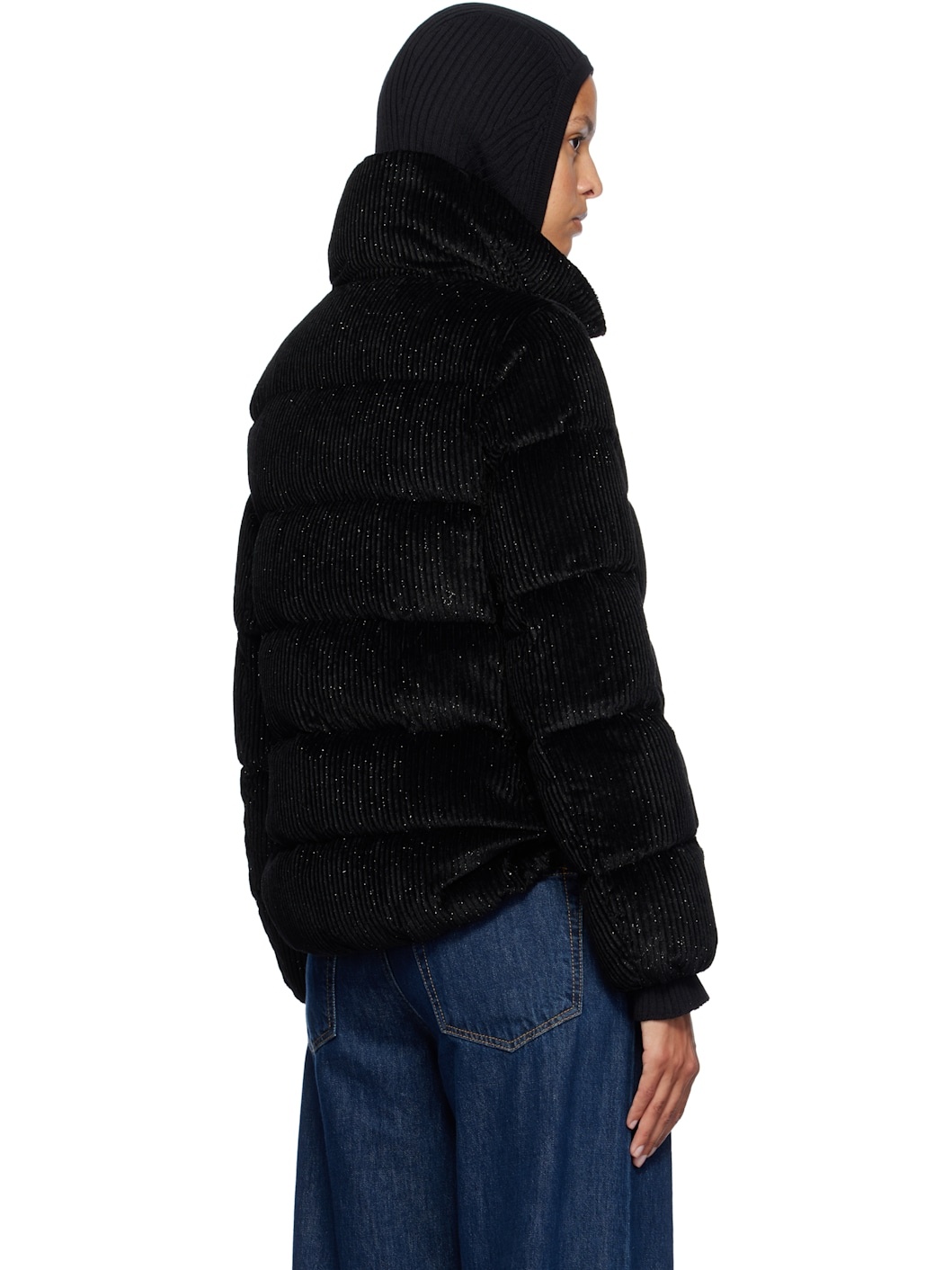 Black Cochevisse Corduroy Short Down Jacket - 3