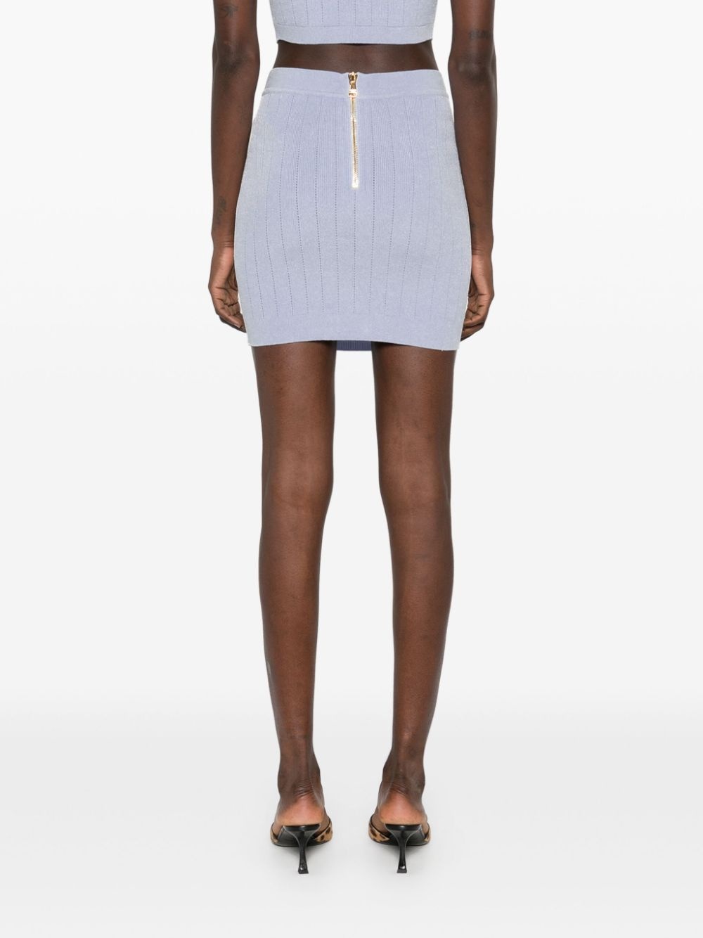 Coin-buttons detailed mini skirt - 4