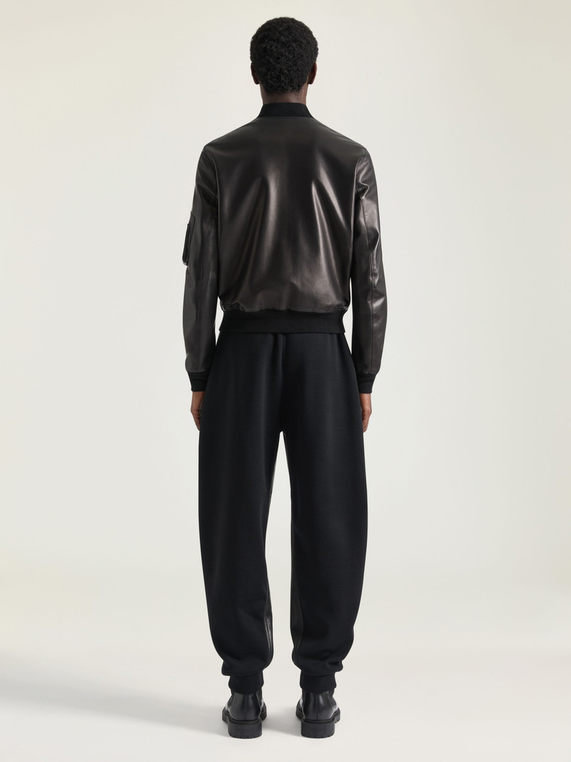 JOGGER PANTS IN LEATHER AND WOOL 3