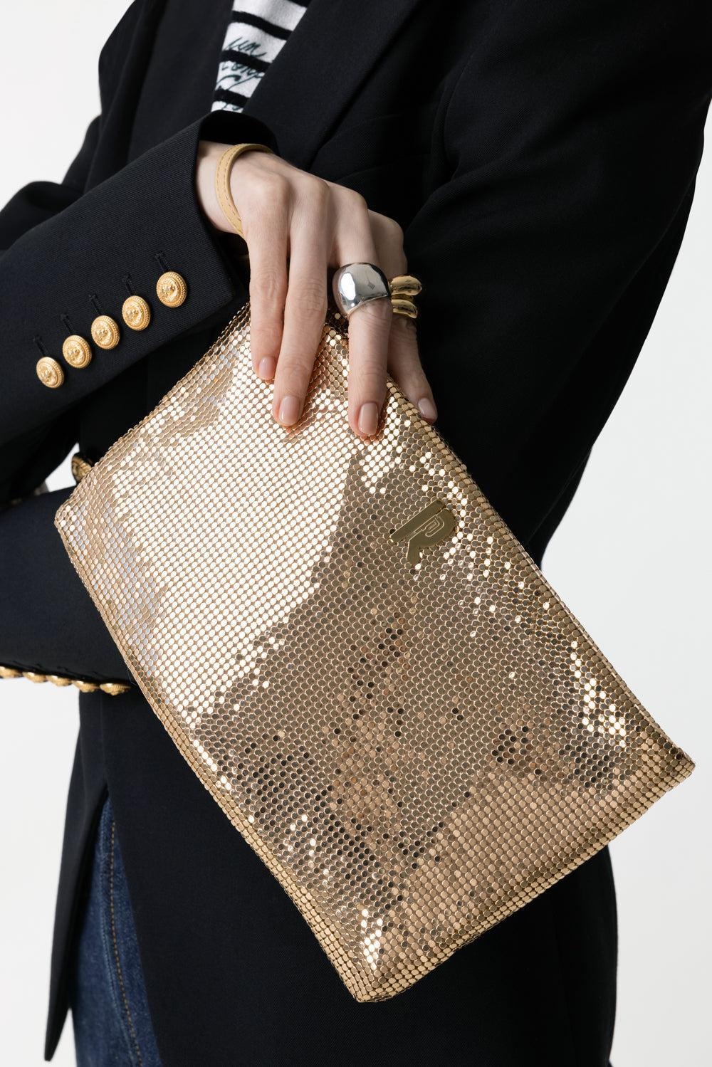METALLIC WRISTLET CLUTCH - GOLD - 3