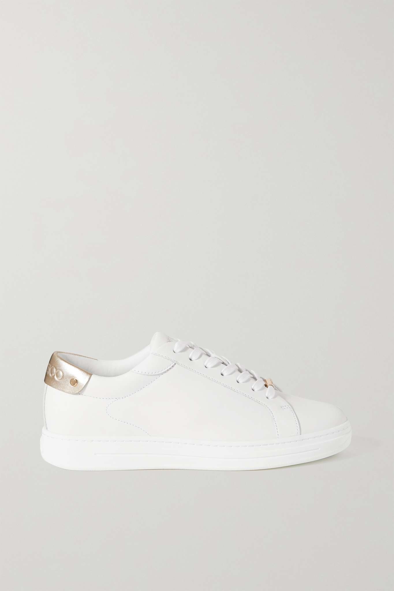 Rome metallic-trimmed leather sneakers - 1