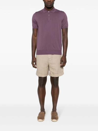 Canali slub-texture linen shorts outlook