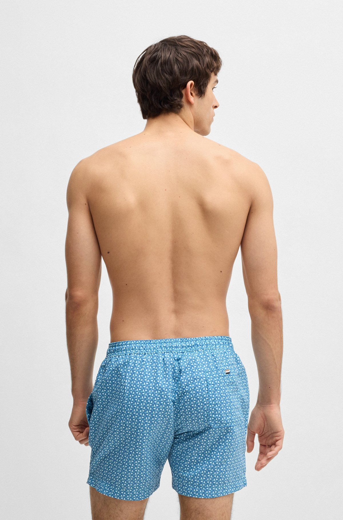 DRAWSTRING-WAIST SWIM SHORTS WITH ALL-OVER PRINT - 4