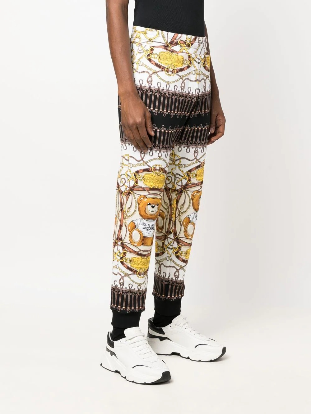 Teddy Bear-print cotton track pants - 3