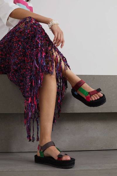 Loewe + Paula's Ibiza color-block webbing espadrille sandals outlook