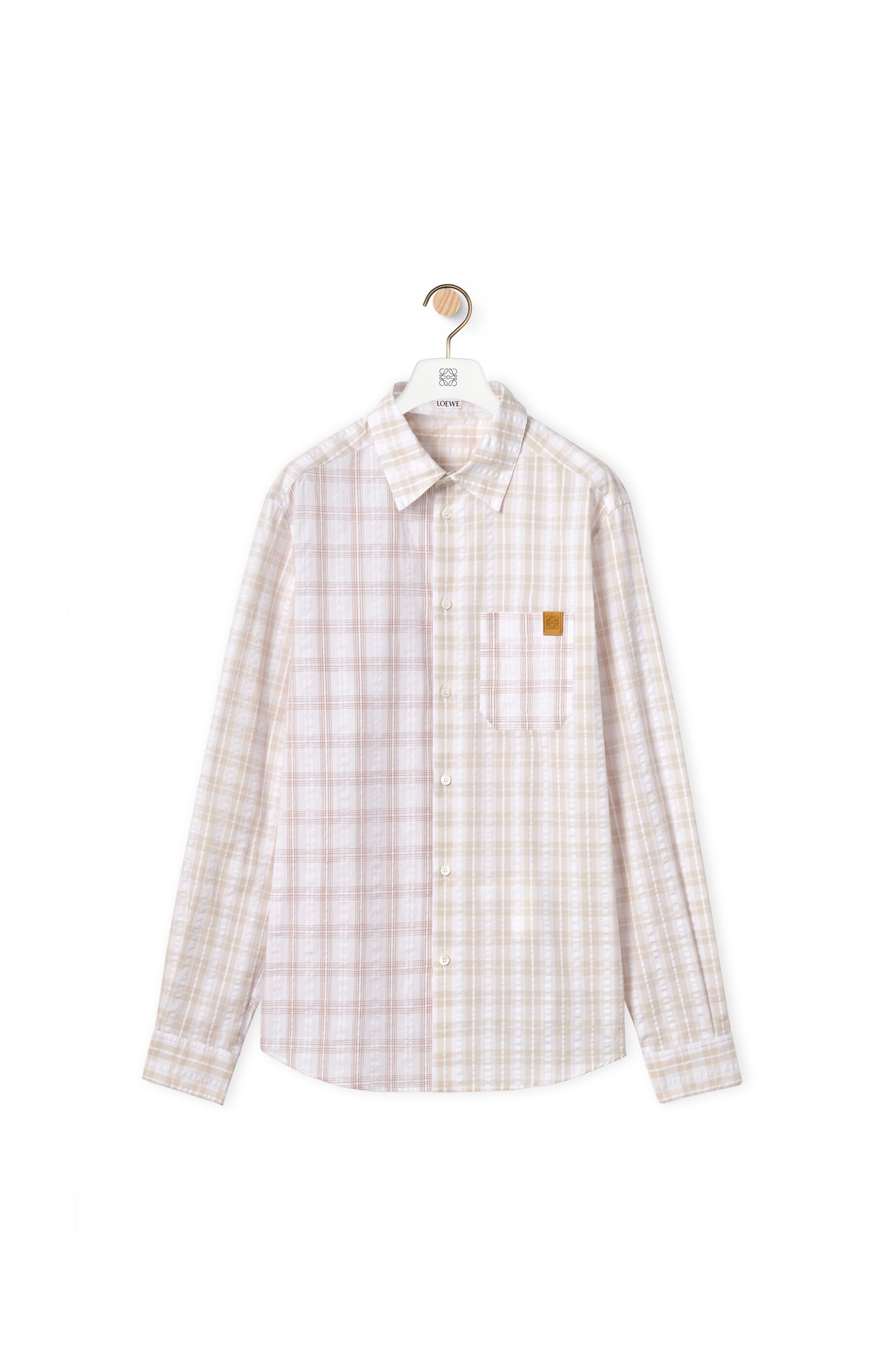 Patchwork check shirt in cotton - 1