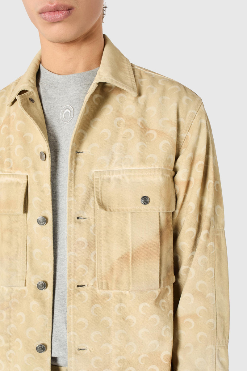 Marine Serre Faded moon denim trucker jacket outlook