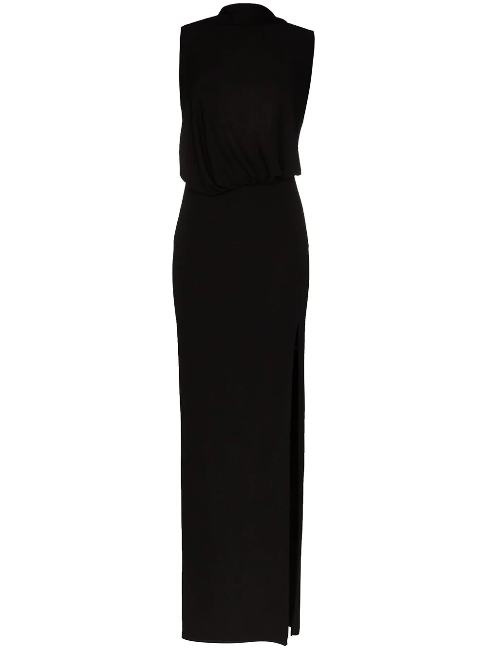 sleeveless side slit gown - 1