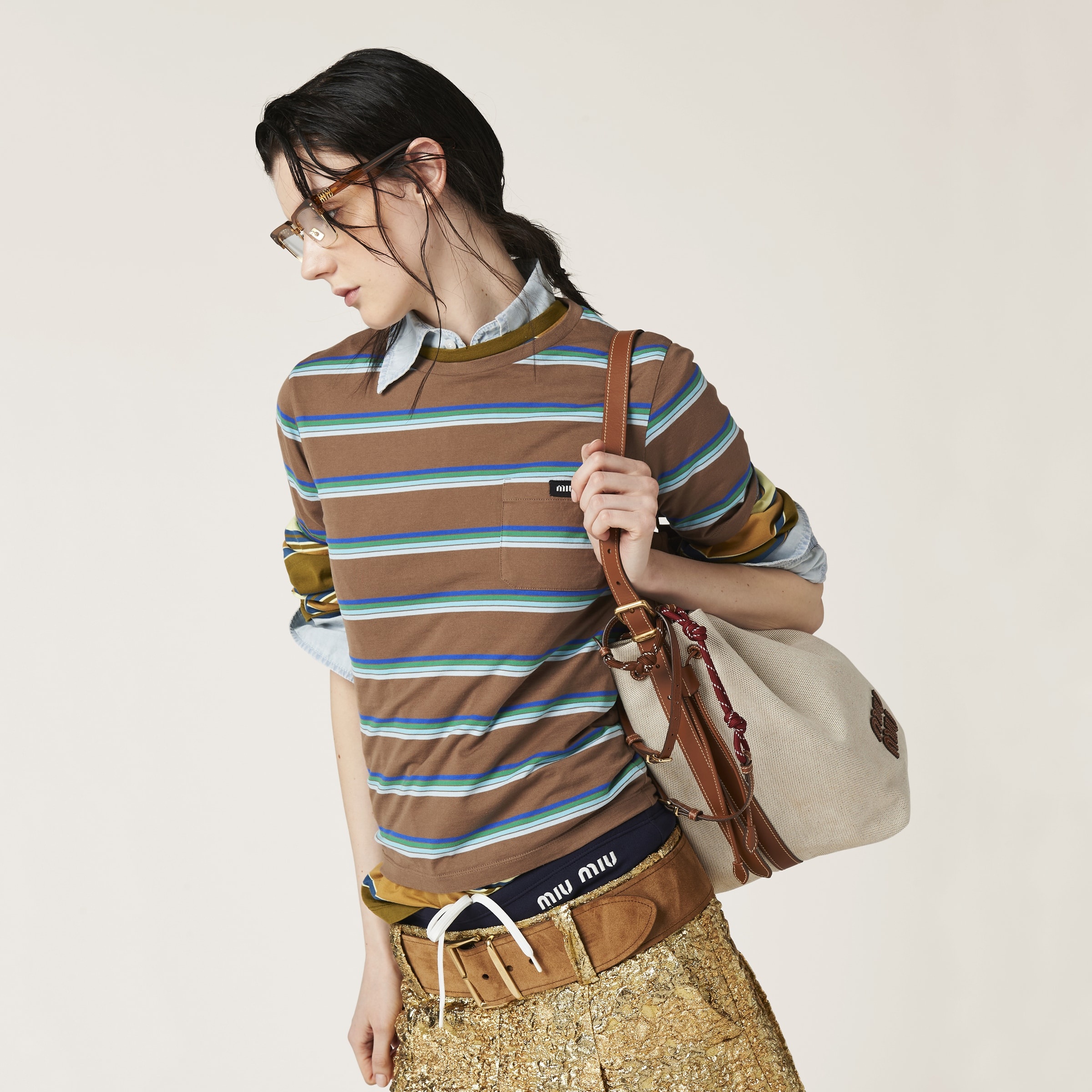 Miu Miu Long-sleeve T-shirt 関税込 Tシャツ Miu Miu Long-sleeved ribbed jersey T-shirt | REVERSIBLE