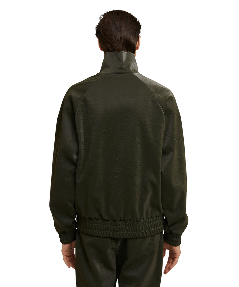 Viscose bomber jacket with "Croco Eco Leather" pattern 3