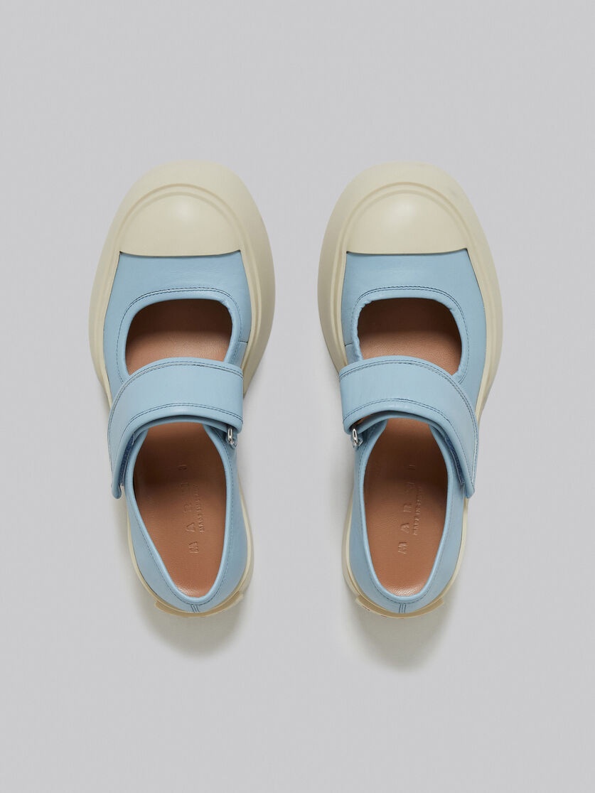 LIGHT BLUE NAPPA LEATHER MARY JANE SNEAKER - 4