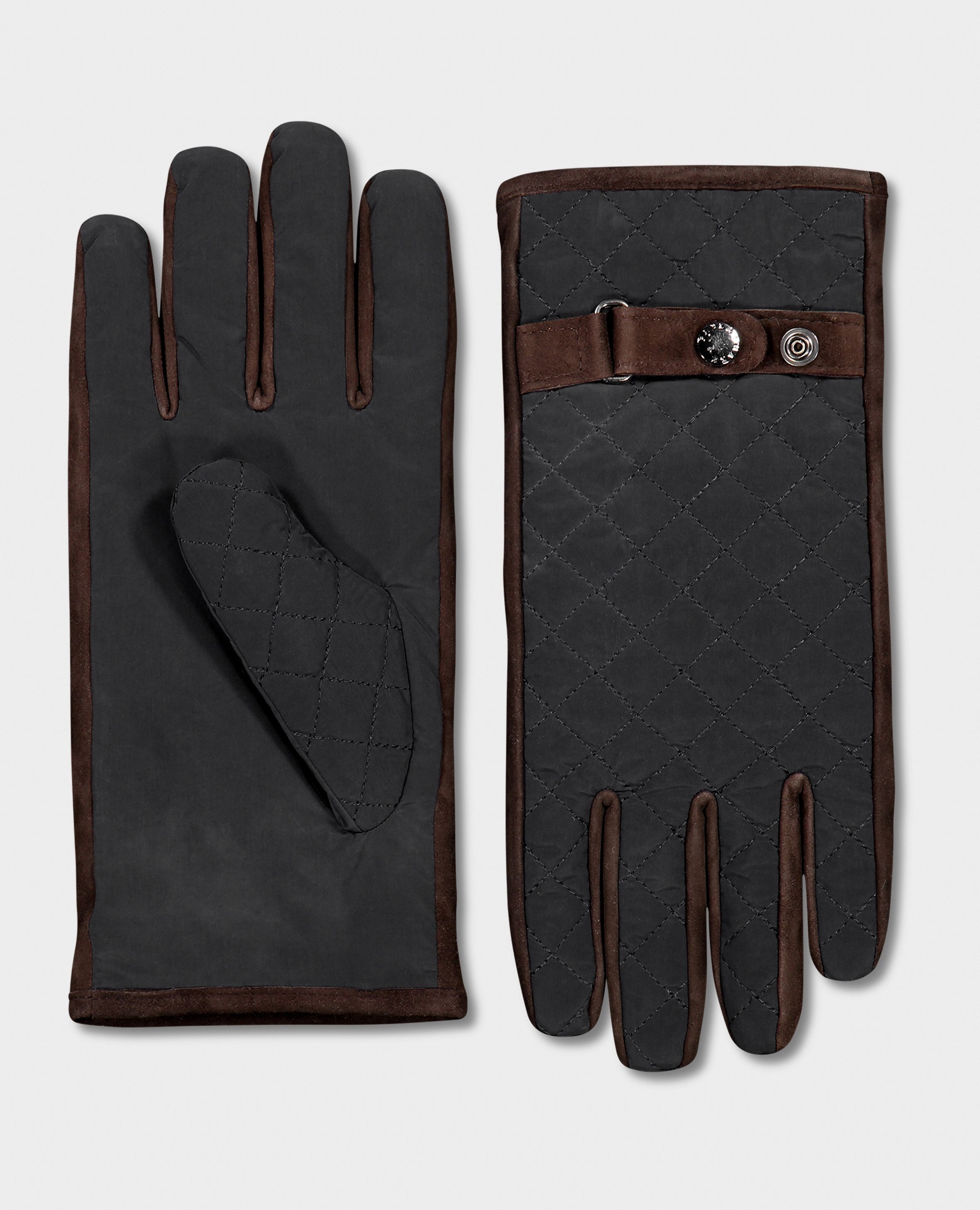 Suede-trimmed quilted wool Gloves - 1