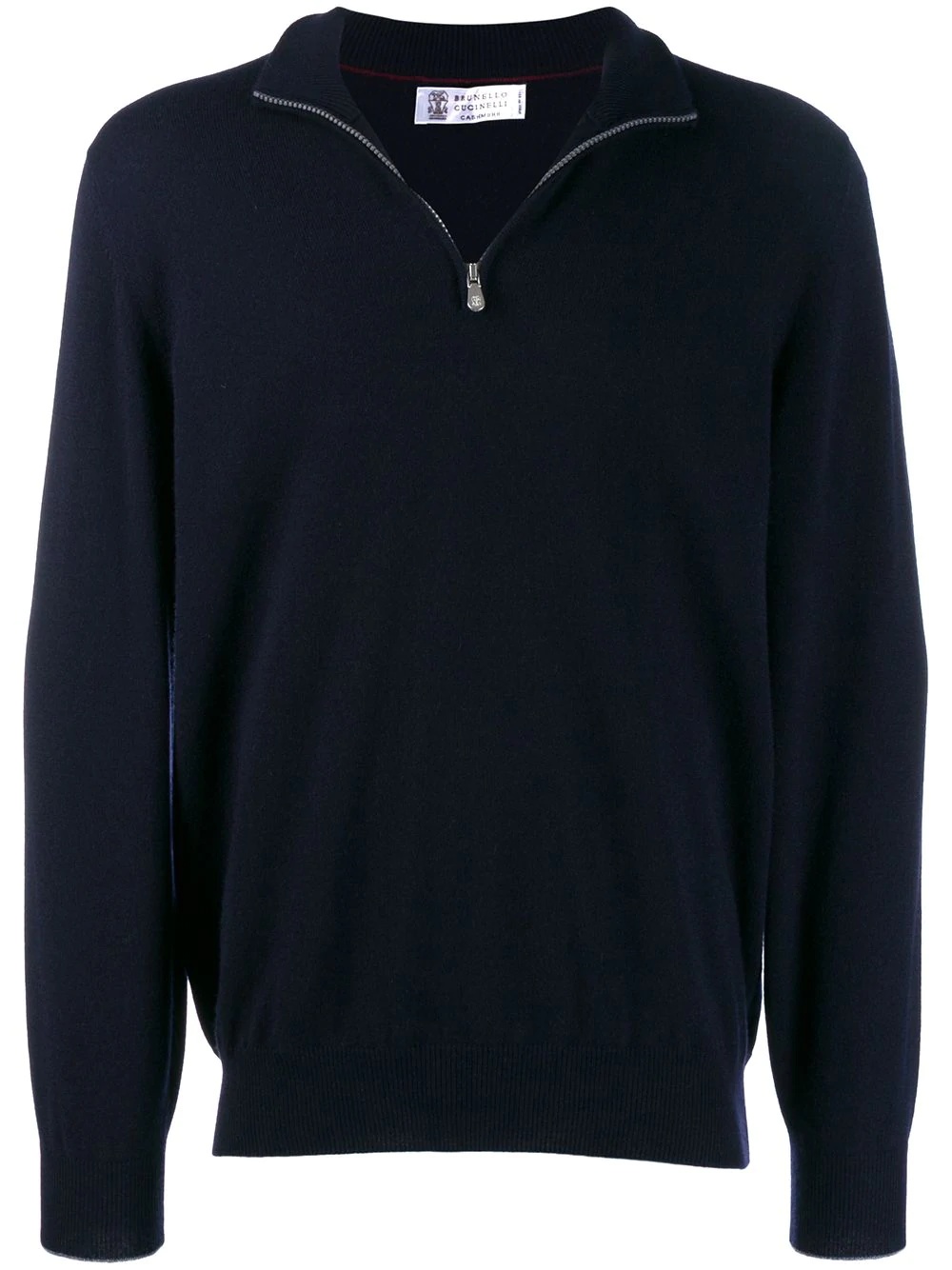 cashmere half zip sweater - 1