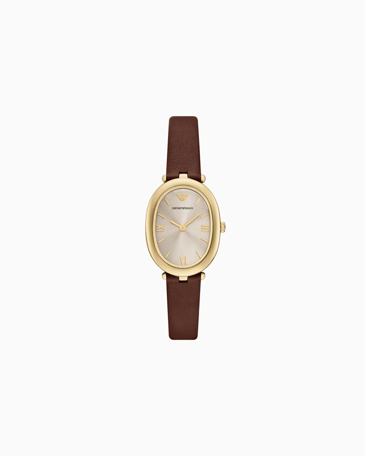 TWO-HAND BROWN LEATHER WATCH - 1