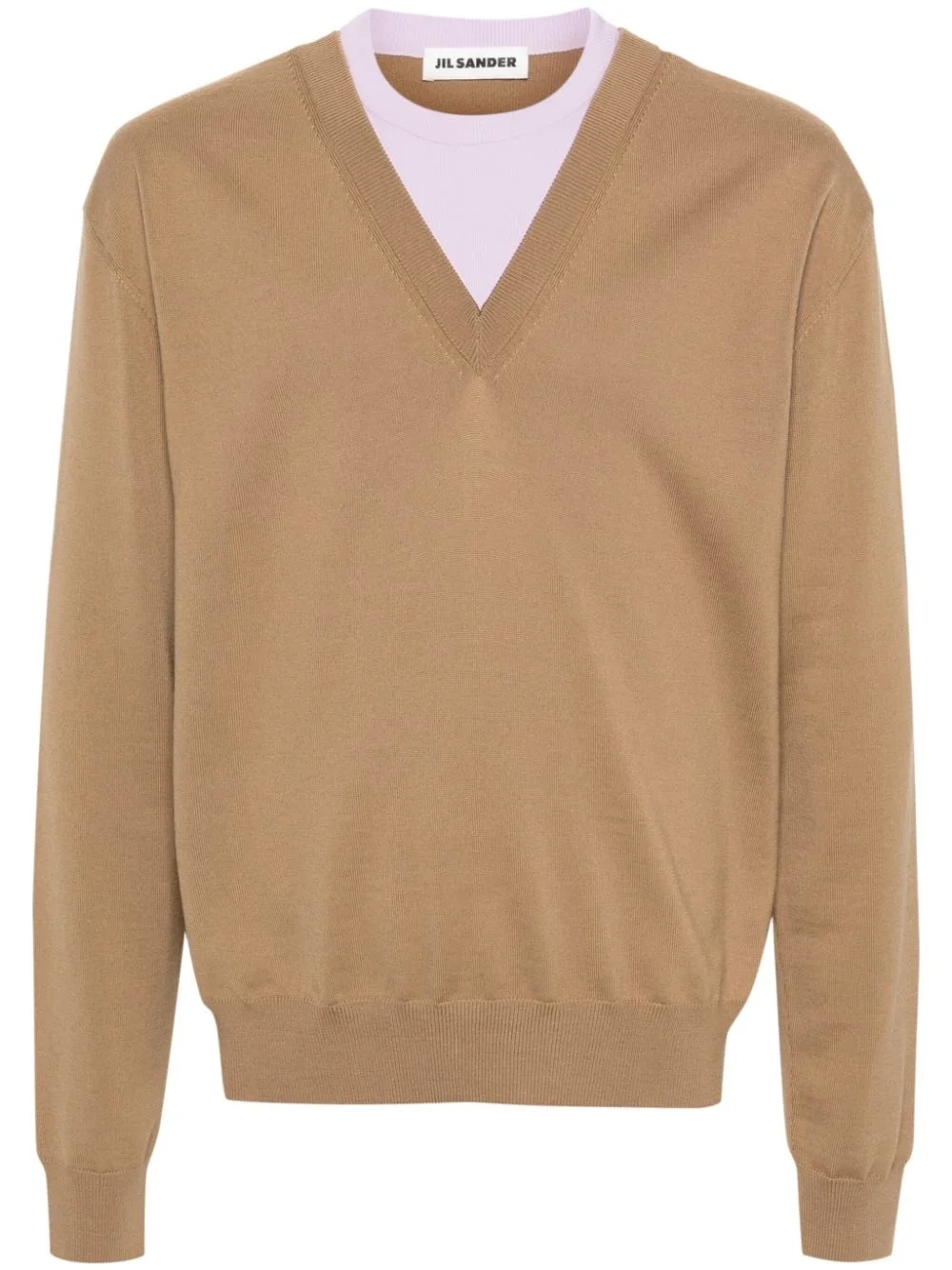 layered V-neck jumper - 1
