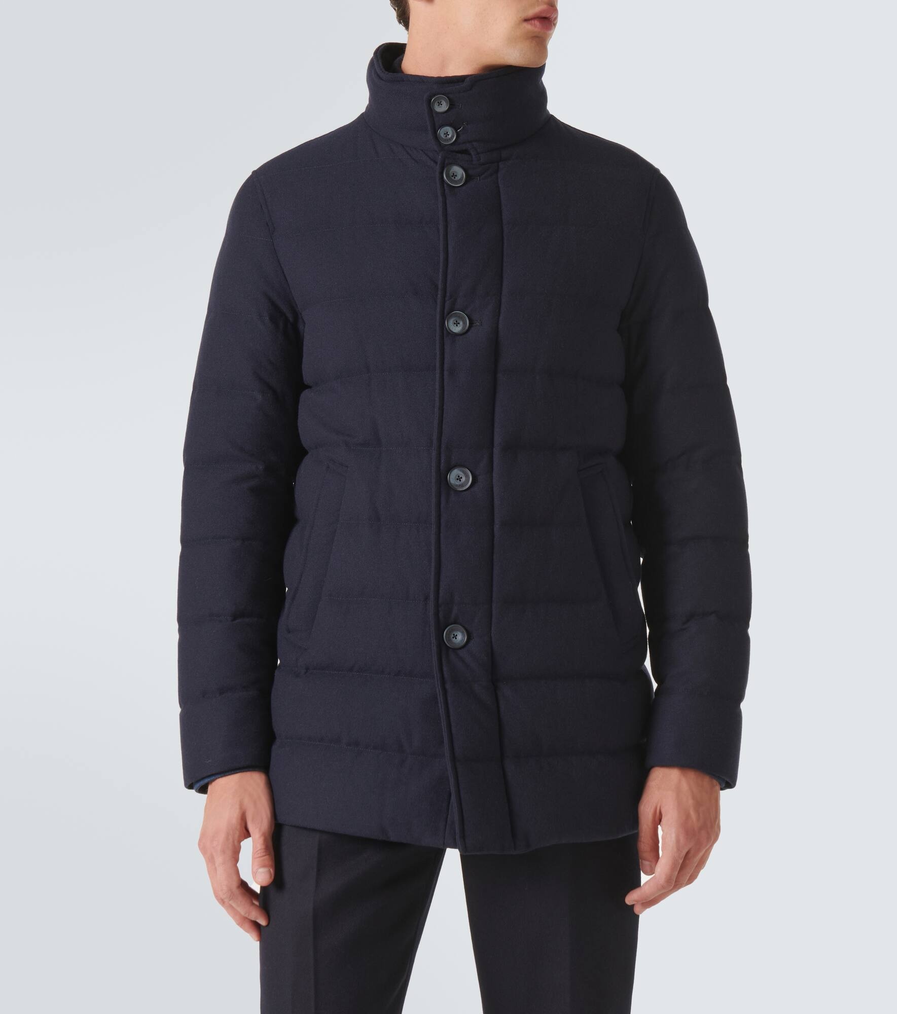 Paneled cashmere-blend down jacket - 3