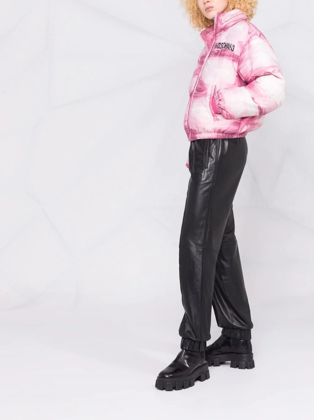 brushstroke-print puffer jacket - 6