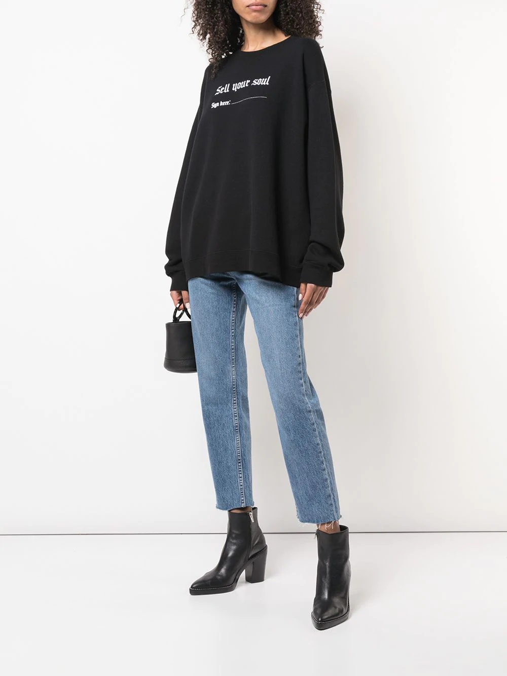 oversized slogan print sweatshirt - 2