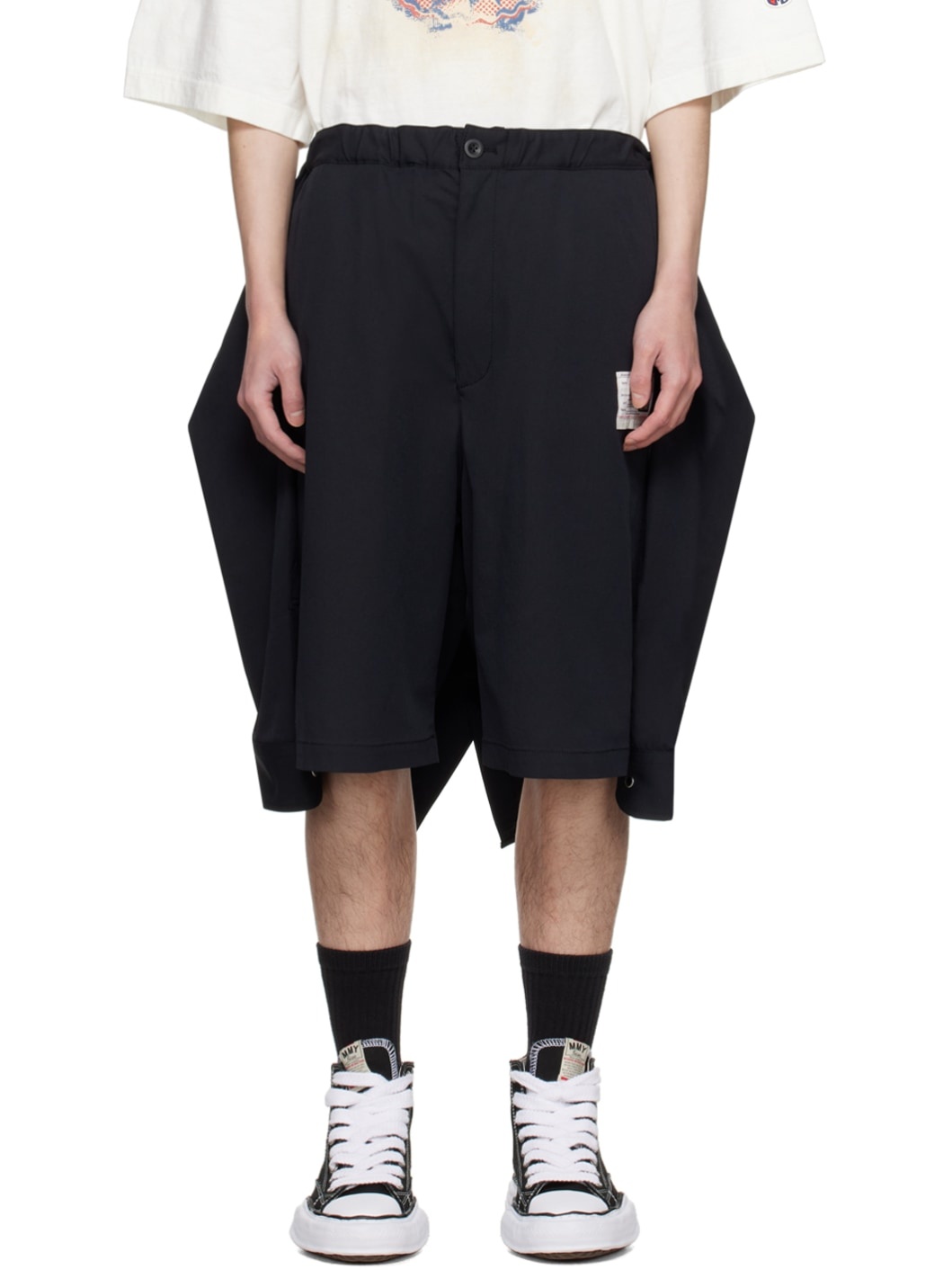 Black Layered Shorts - 1