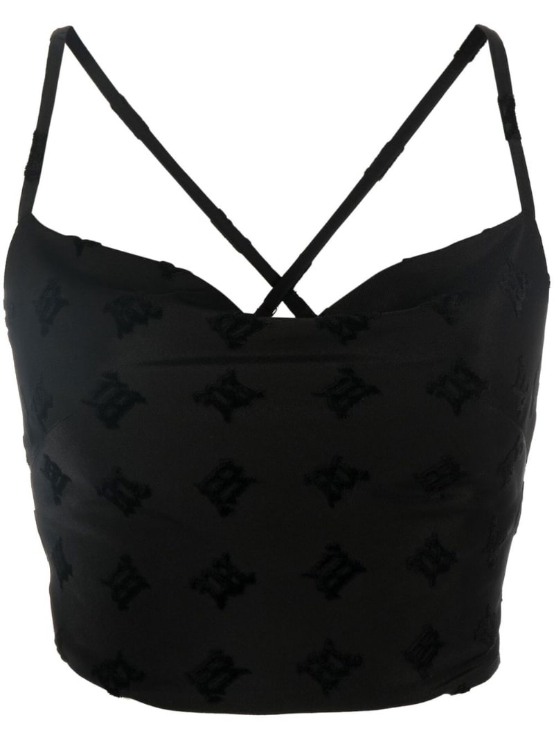 velour monogram top - 2