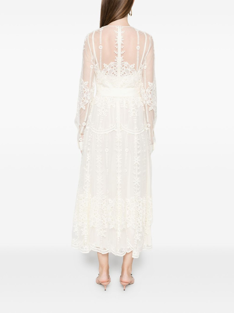 lace belted midi dress 4